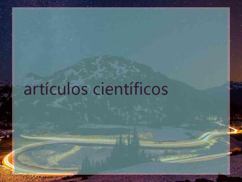 artículos científicos
