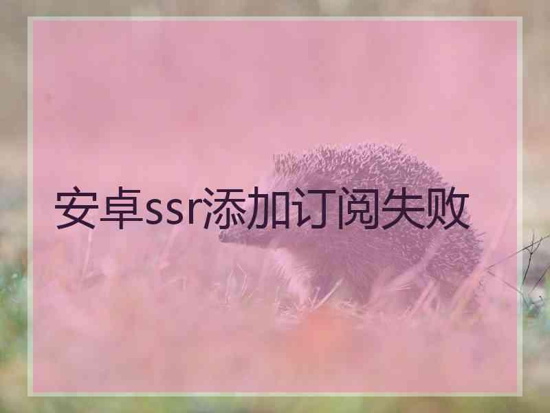 安卓ssr添加订阅失败