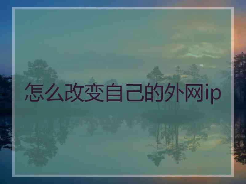 怎么改变自己的外网ip