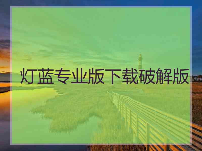 灯蓝专业版下载破解版