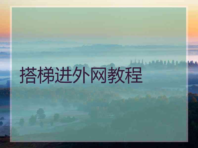 搭梯进外网教程