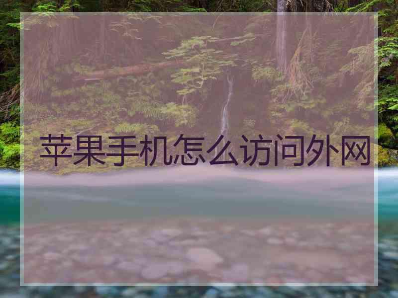 苹果手机怎么访问外网