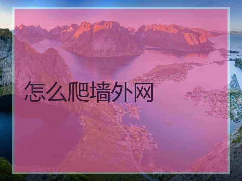 怎么爬墙外网