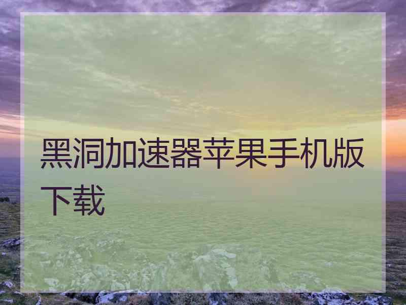 黑洞加速器苹果手机版下载