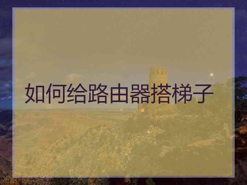 如何给路由器搭梯子