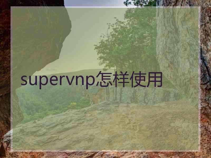 supervnp怎样使用