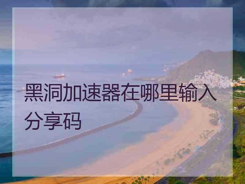 黑洞加速器在哪里输入分享码