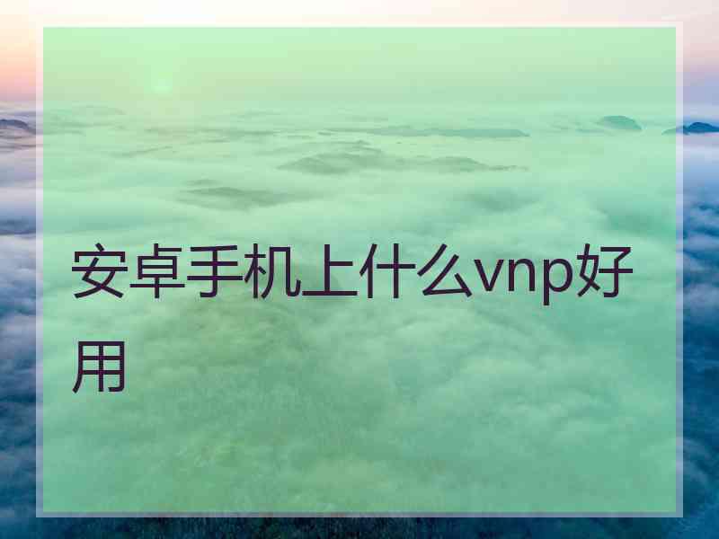 安卓手机上什么vnp好用