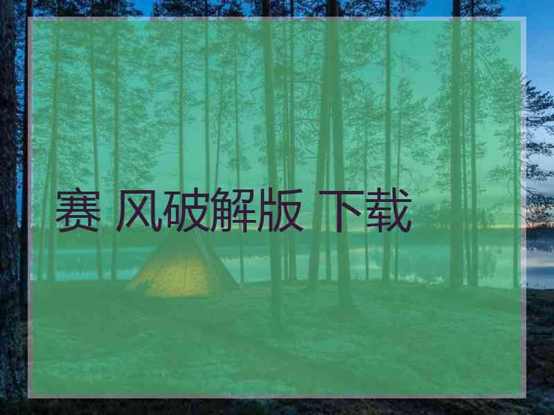 赛 风破解版 下载